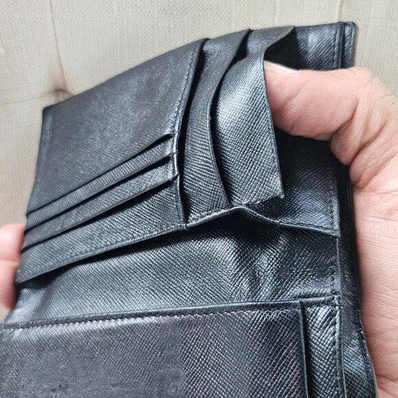 Prada Cardholder Wallet Trifold Leather/satin Billfold Purse Made in Italy - Picture 9 of 12